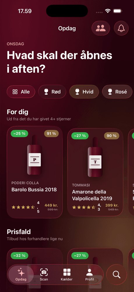 Discover tab suggesting what to open tonight, based on your ratings